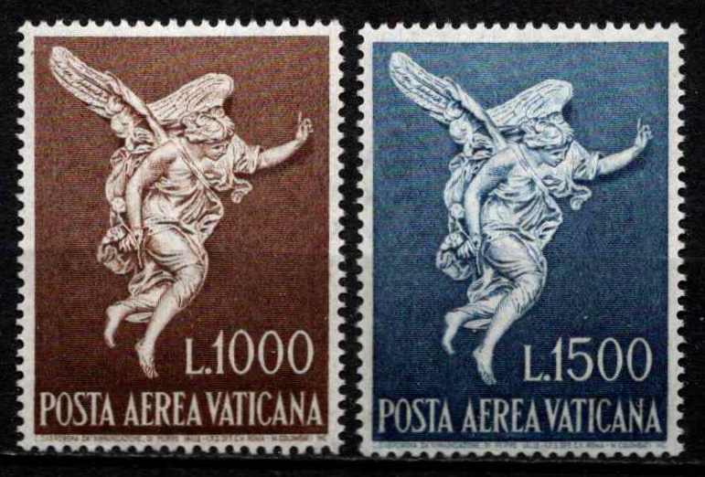 Vatikanas, pilna oro pašto serija, MiNr 391-392 MNH**