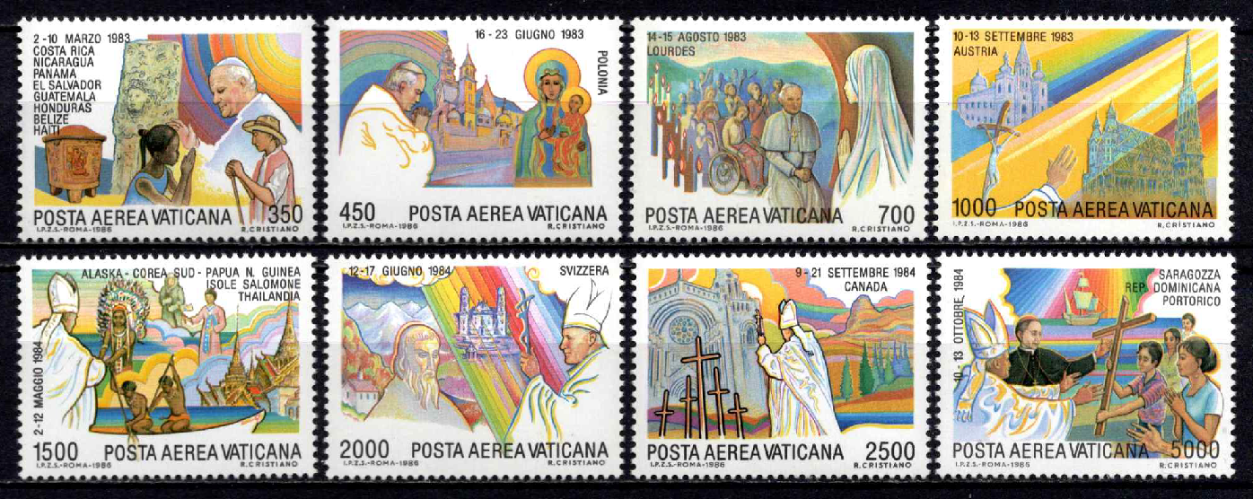 Vatikanas, pilna oro pašto serija, MiNr 899-906 MNH**