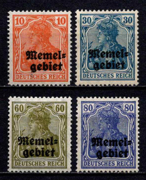 Klaipėda (Memel), MiNr 14-17 MH*