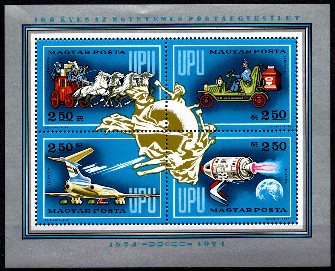 Vengrija, oro pašto blokas Nr. 106, MiNr 2952-2955 MNH**