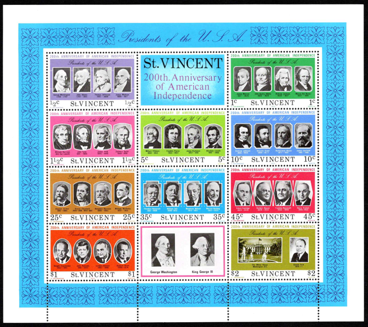 Sent Vinsentas ir Grenadinai, blokas Nr. 5, MiNr 411-420 MNH**