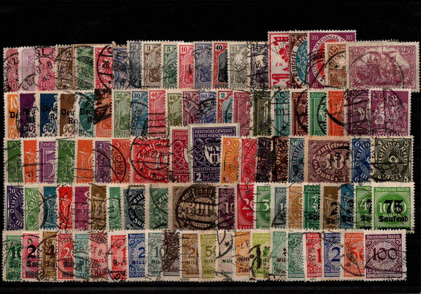 100 vnt. Vokietijos Reicho 1872-1923 m. pašto ženklų pakuotė HF002