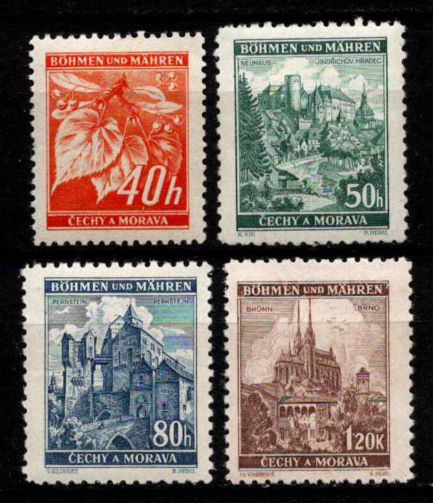 Vokietijos Reichas, Čekijos okupacija, pilna serija, MiNr 38-41 MLH*