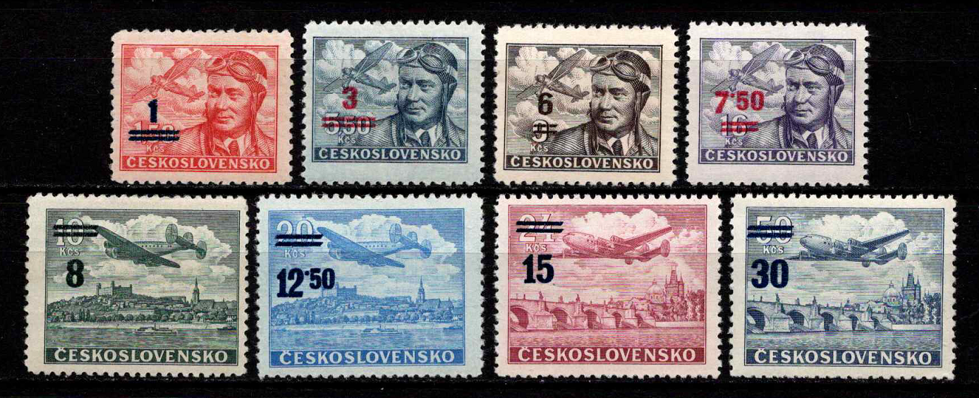 Čekoslovakija, pilna oro pašto serija, MiNr 586-593 MNH**