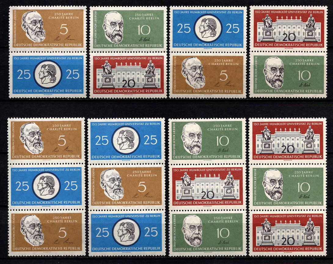 Vokietijos Demokratinė Respublika (VDR), pilna serija S Zd 12-19, MiNr 795-799 MNH**