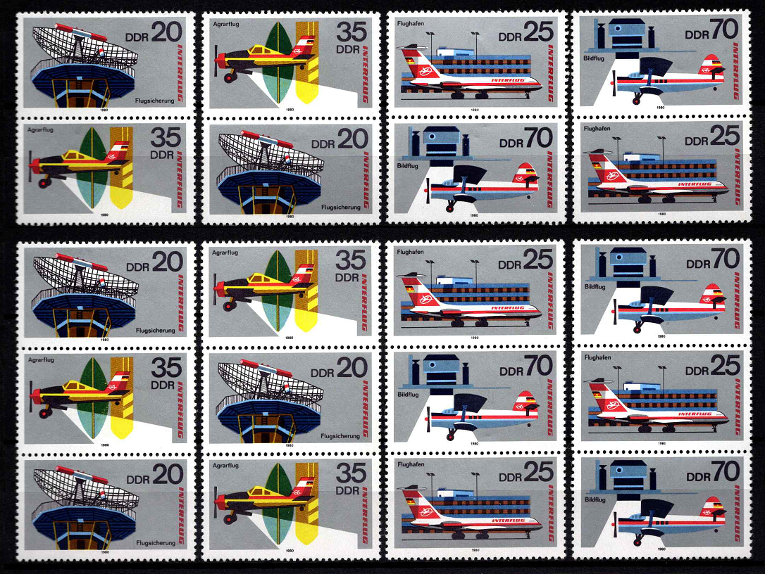 Vokietijos Demokratinė Respublika (VDR), pilna serija, S Zd 202-209, MiNr 2516-2519 MNH**