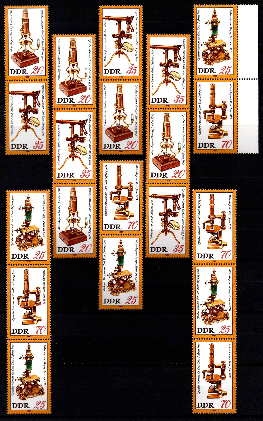 Vokietijos Demokratinė Respublika (VDR), pilna serija, S Zd 210-217, MiNr 2534-2537 MNH**