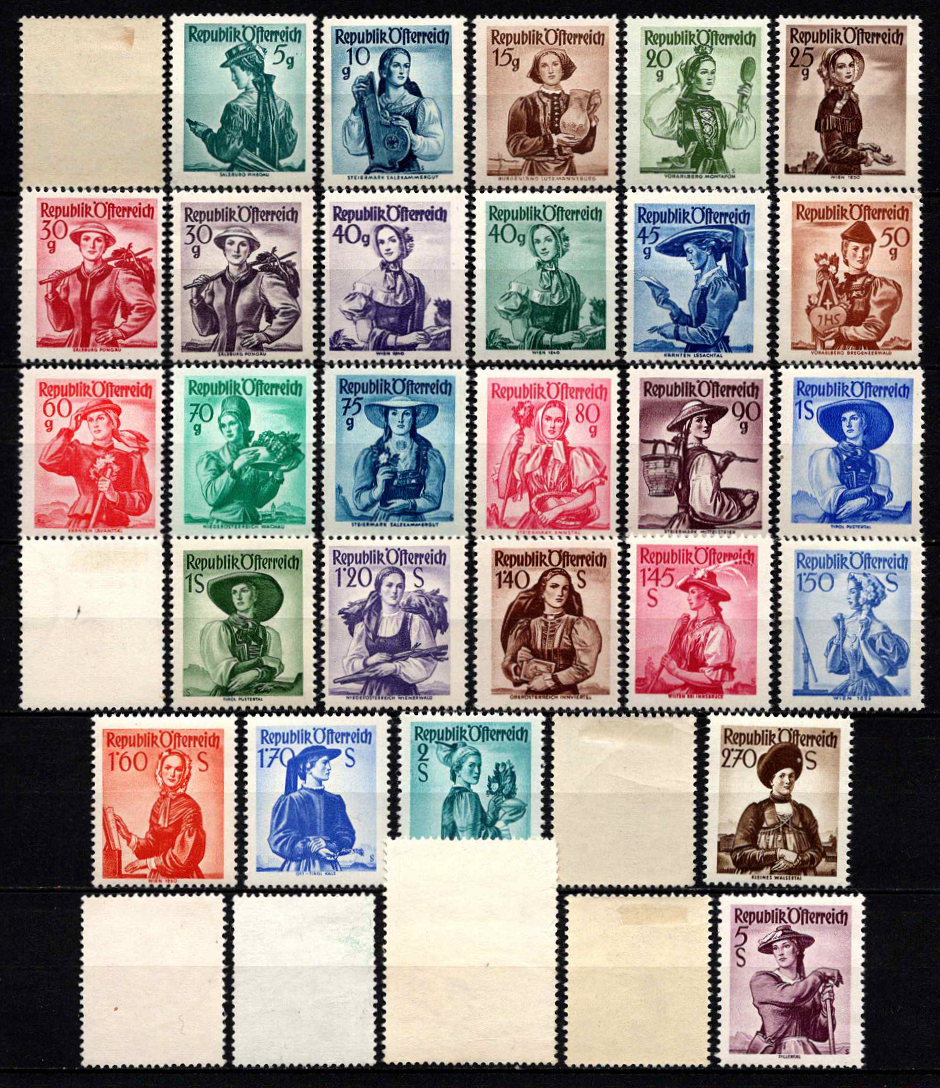 Austrija, pilna serija, MiNr 893-926 MNH**/MLH*/Used (O)
