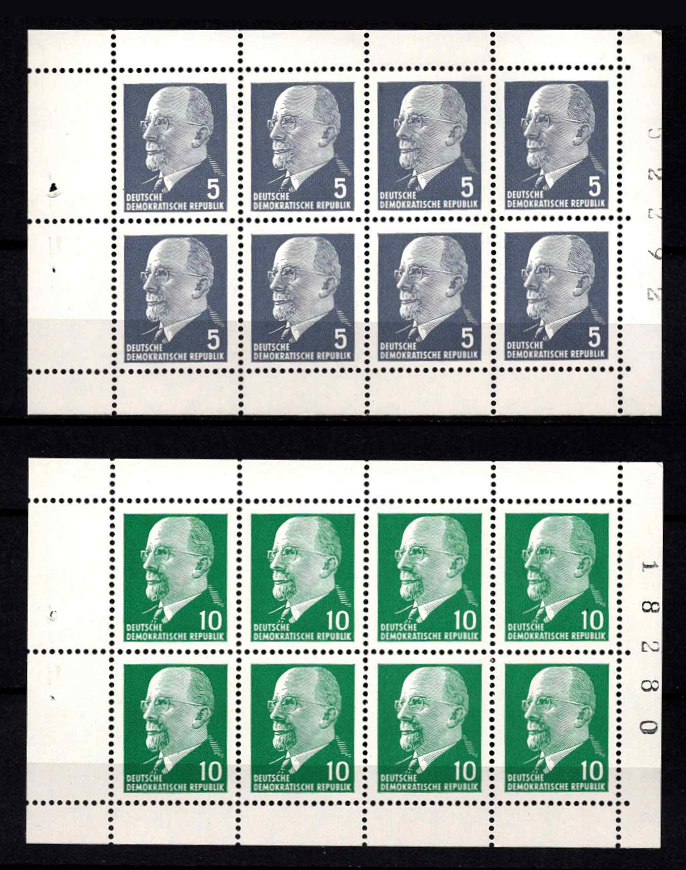 Vokietijos Demokratinė Respublika (VDR), H-Bl. 10.6 D X IA 2-11.6 D X 12.2, MiNr 845-846 MNH**