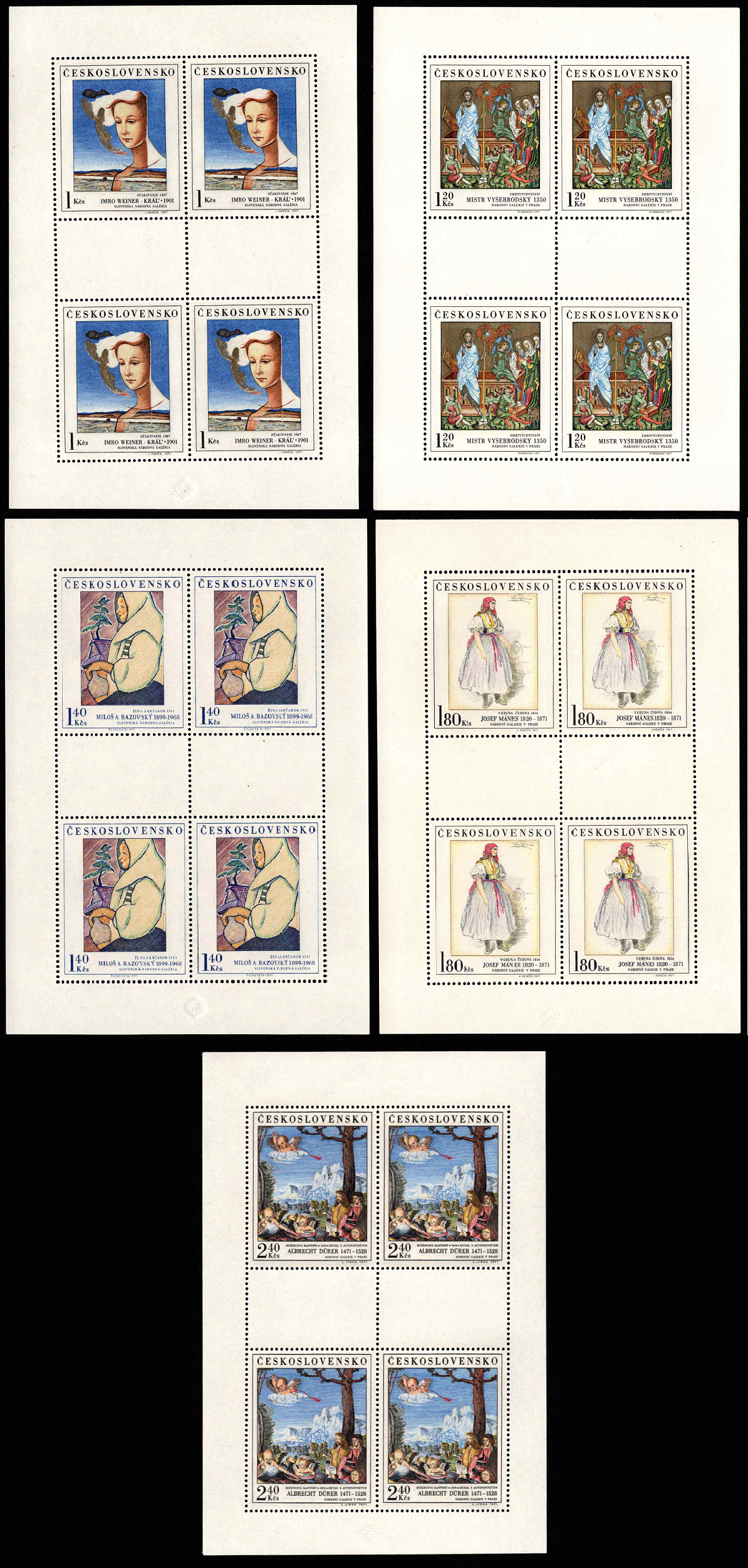 Čekoslovakija, pilna serija, MiNr 2032-2036 MNH**
