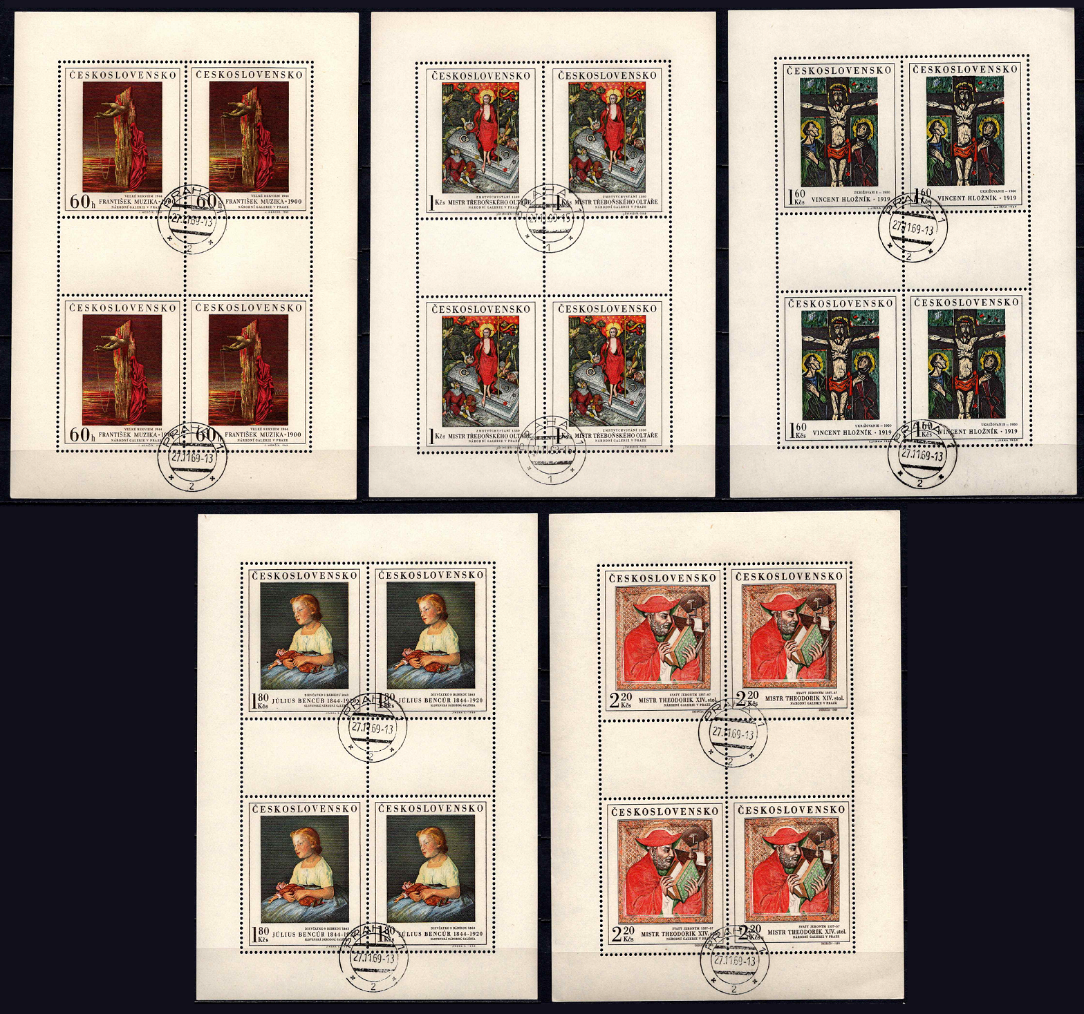 Čekoslovakija, pilna serija, MiNr 1910-1914 Used (O)