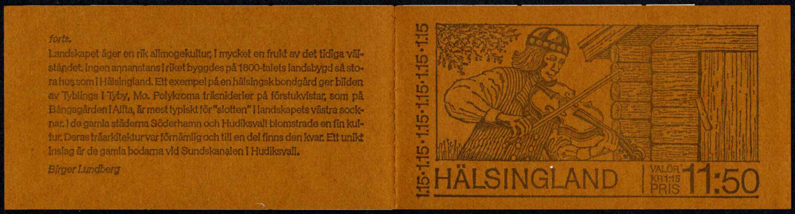 Švedija, pilna serija knygutėje Nr. 74, MiNr 1108-1112 MNH**