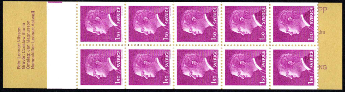 Švedija, mini knygutė, MiNr 1113D MNH**