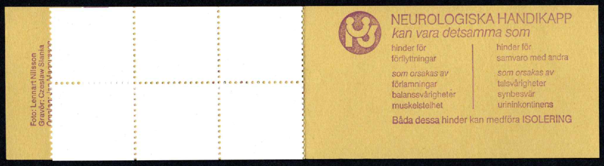 Švedija, mini knygutė, MiNr 1113D MNH**