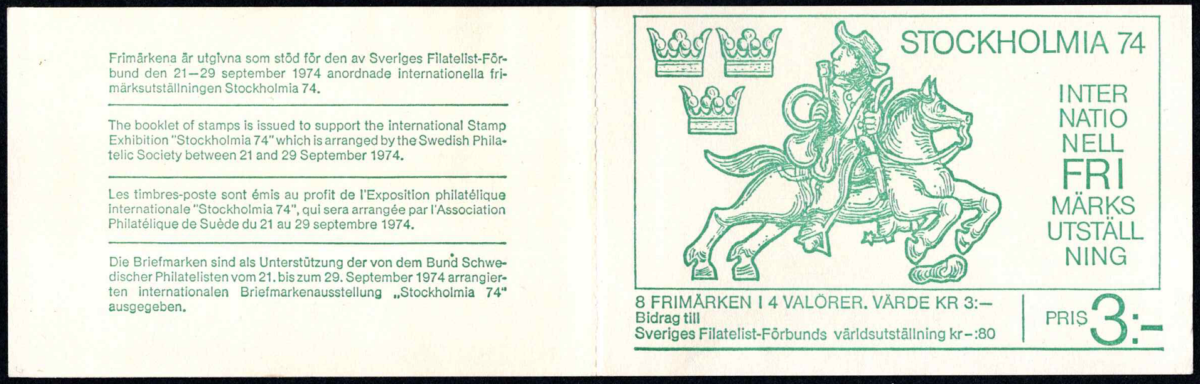 Švedija, pilna serija knygutėje Nr. 45, MiNr 846-849 MNH**