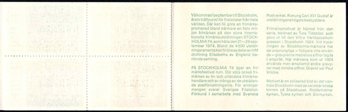 Švedija, pilna serija knygutėje Nr. 45, MiNr 846-849 MNH**