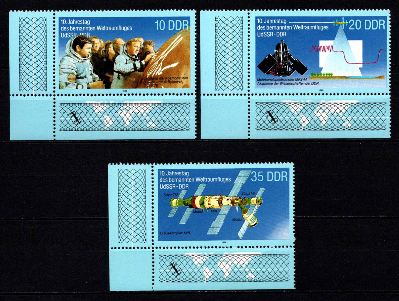 Vokietijos Demokratinė Respublika (VDR), pilna serija, MiNr 3190-3192 MNH**