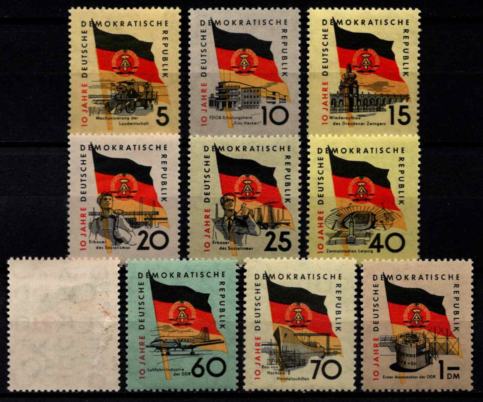 Vokietijos Demokratinė Respublika (VDR), pilna serija, MiNr 722-731 MNH**
