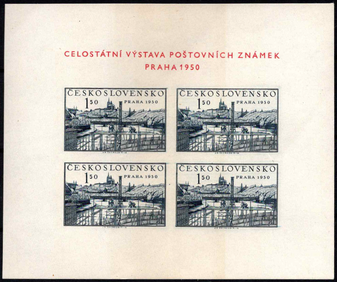 Čekoslovakija, blokas Nr. 12, MiNr 638x4 B MLH*