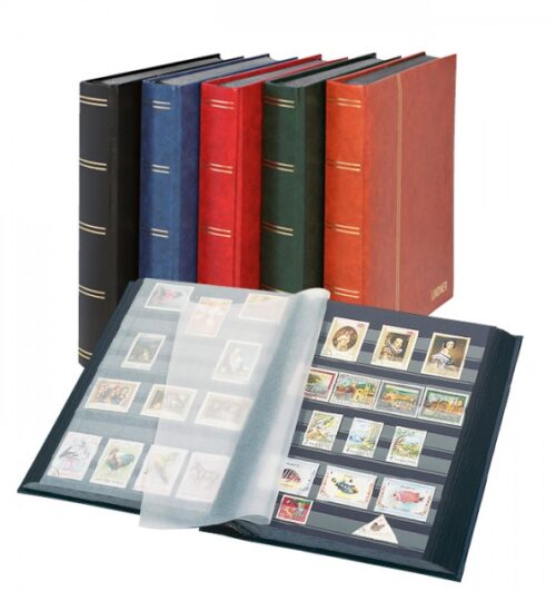 LINDNER Luxus, juodas, 60 puslapių albumas pašto ženklams 1169S-S