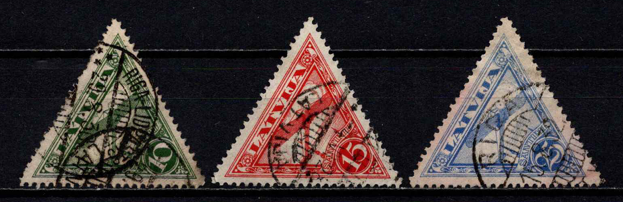 Latvija, oro paštas, pilna serija, MiNr 129-131 Used (O)