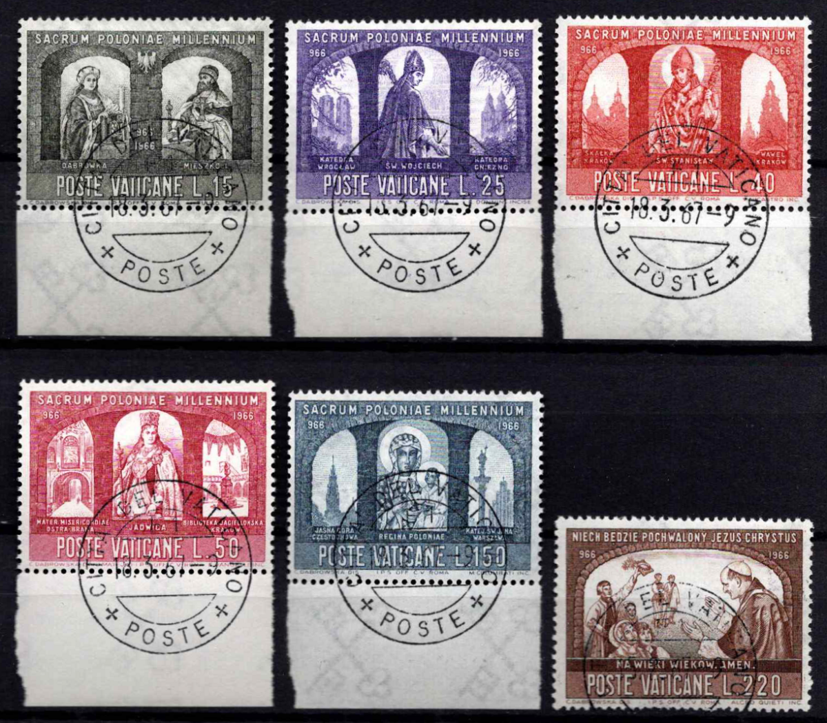Vatikanas, pilna serija, MiNr 502-507 Used (O)