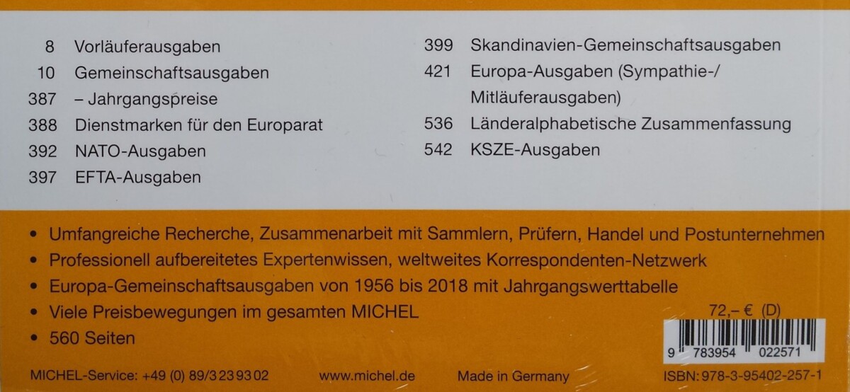 MICHEL 2019 m. CEPT pašto ženklų katalogas (44 leidimas)