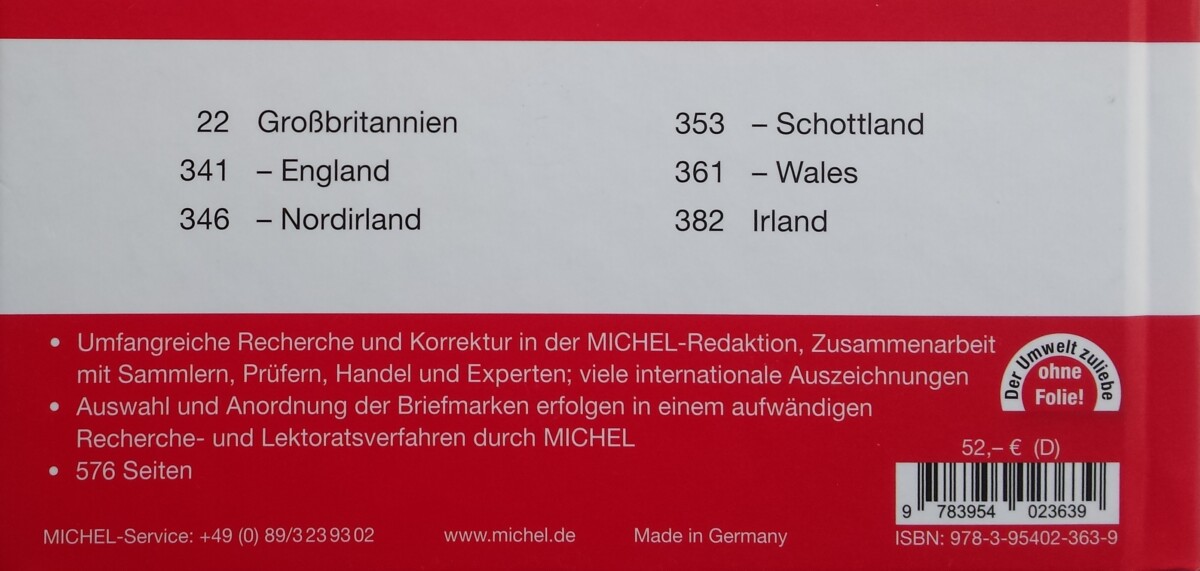 Britų salų pašto ženklų katalogas MICHEL 2021/22 m. (106 leidimas)