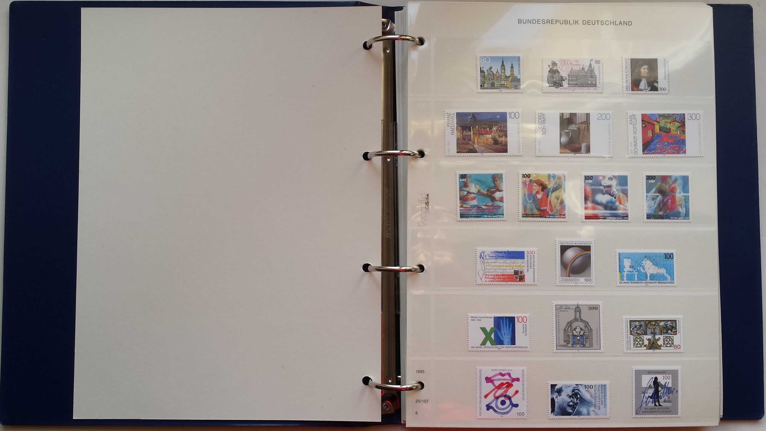 Vokietijos (VFR) 1995-1999 metų pašto ženklų kolekcija Prophila albume MNH** Vokietijos (VFR) 1995-1999 metų pašto ženklų kolekcija Prophila albume MNH**