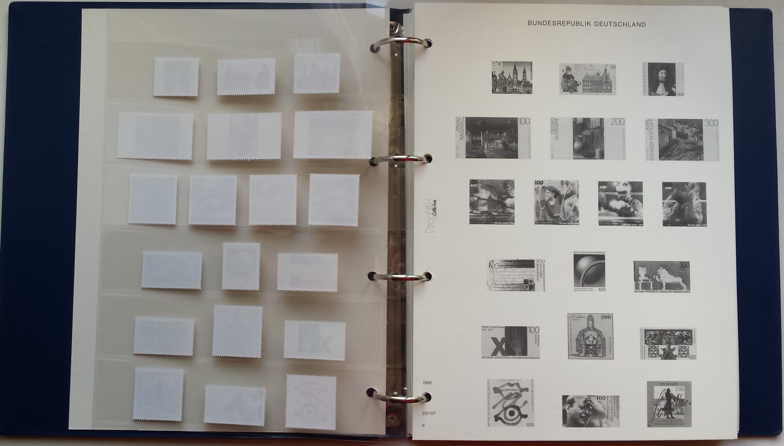 Vokietijos (VFR) 1995-1999 metų pašto ženklų kolekcija Prophila albume MNH** Vokietijos (VFR) 1995-1999 metų pašto ženklų kolekcija Prophila albume MNH**