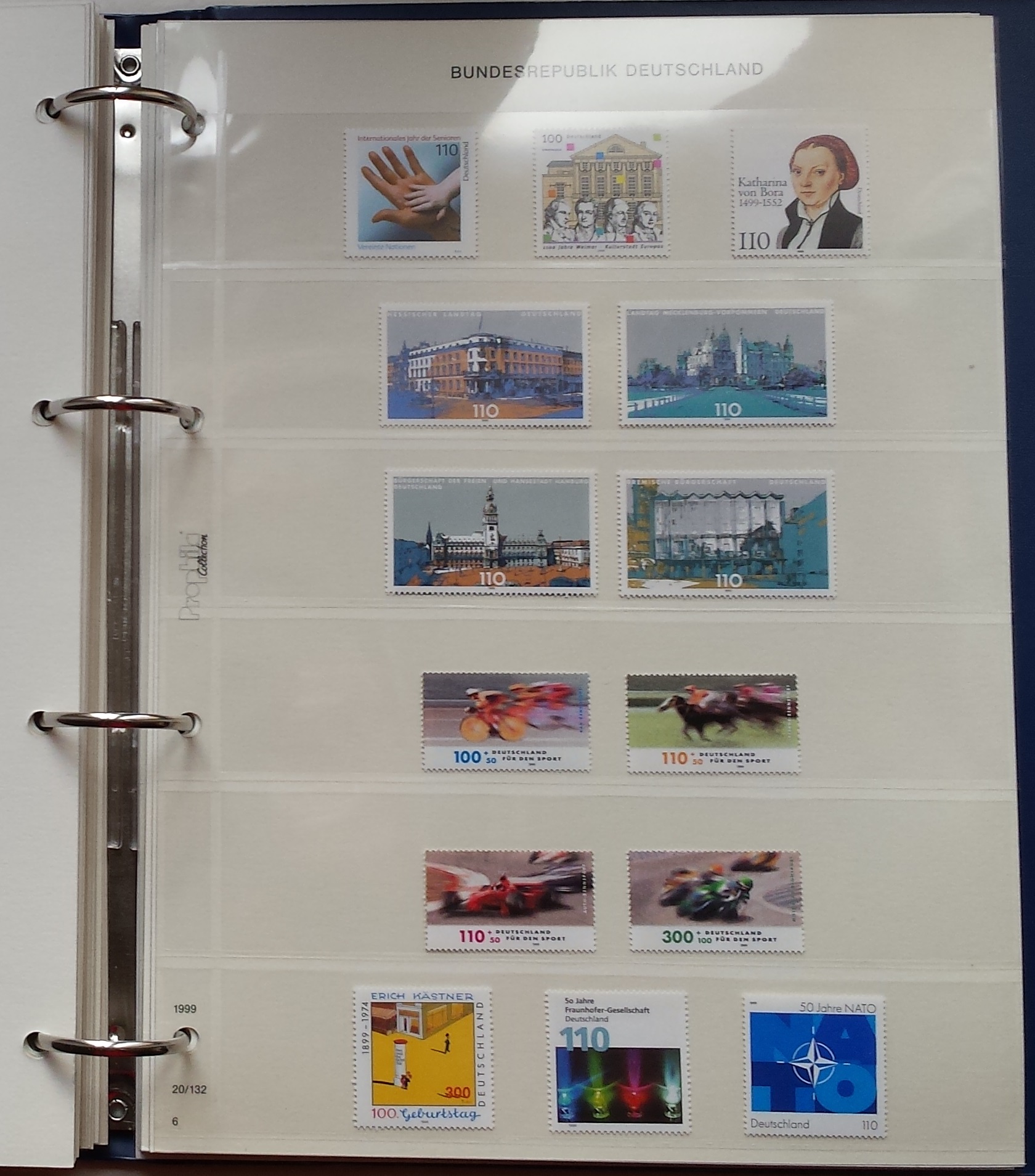 Vokietijos (VFR) 1995-1999 metų pašto ženklų kolekcija Prophila albume MNH** Vokietijos (VFR) 1995-1999 metų pašto ženklų kolekcija Prophila albume MNH**