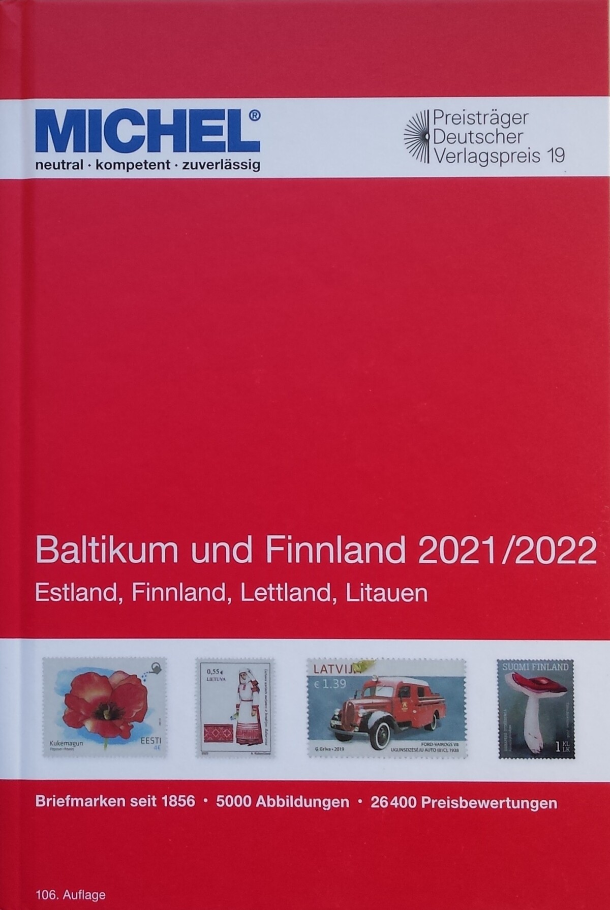 Baltijos valstybių ir Suomijos 2021/2022 pašto ženklų katalogas MICHEL