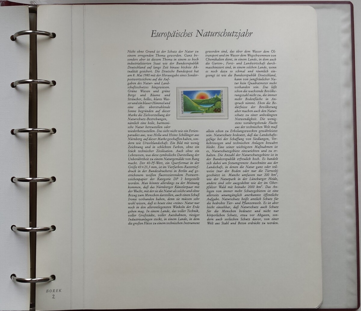 Teminė kolekcija "Europos gamtos apsaugos metai", BOREK albume