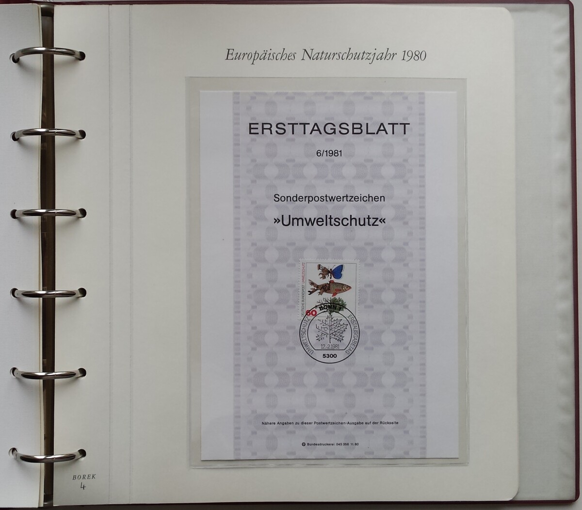Teminė kolekcija "Europos gamtos apsaugos metai", BOREK albume