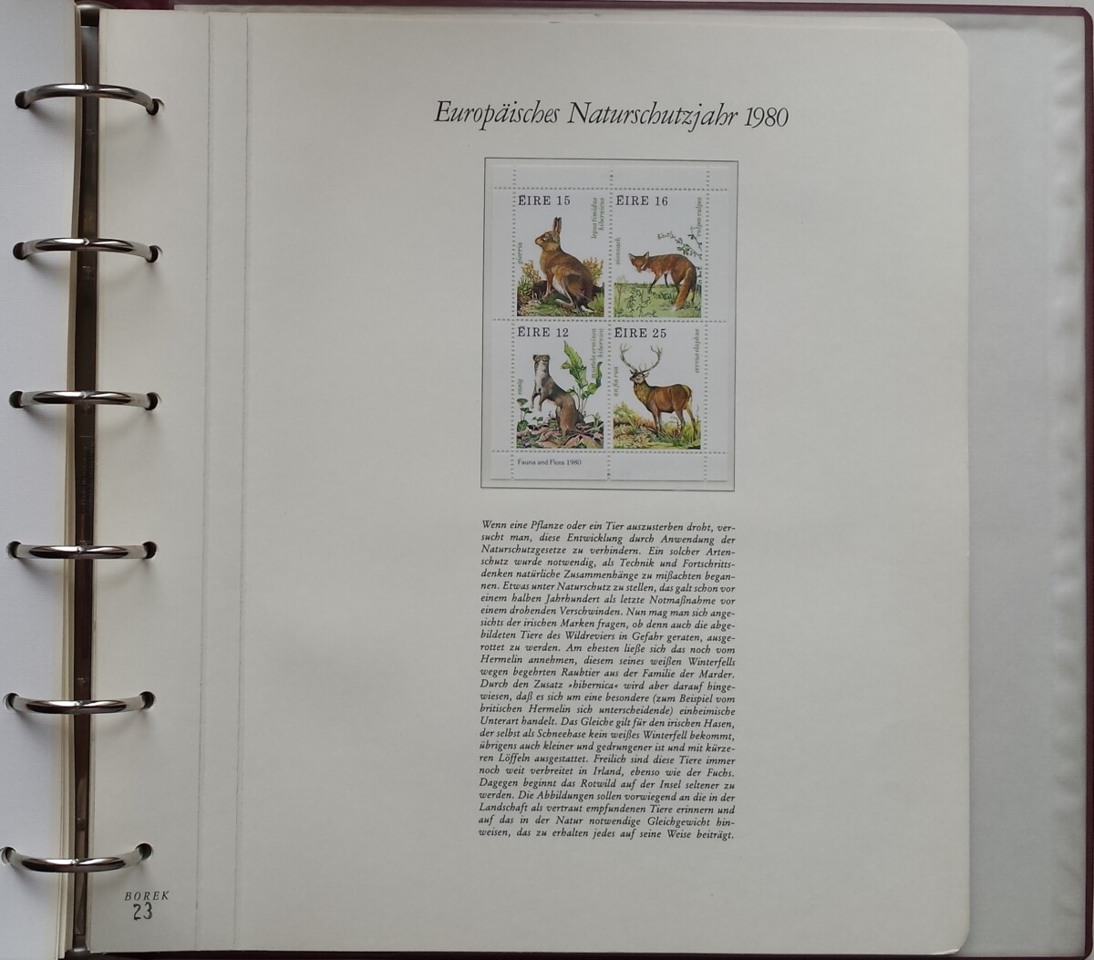 Teminė kolekcija "Europos gamtos apsaugos metai", BOREK albume