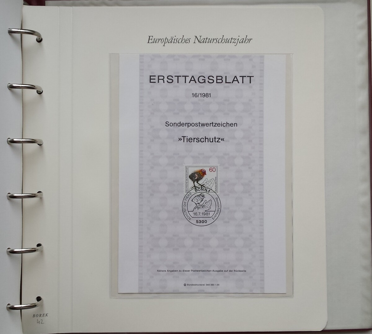 Teminė kolekcija "Europos gamtos apsaugos metai", BOREK albume