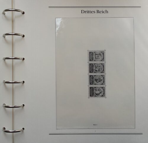 Vokietijos Reicho 1933-1945 m. pašto ženklų kolekcija specializuotame BOREK albume
