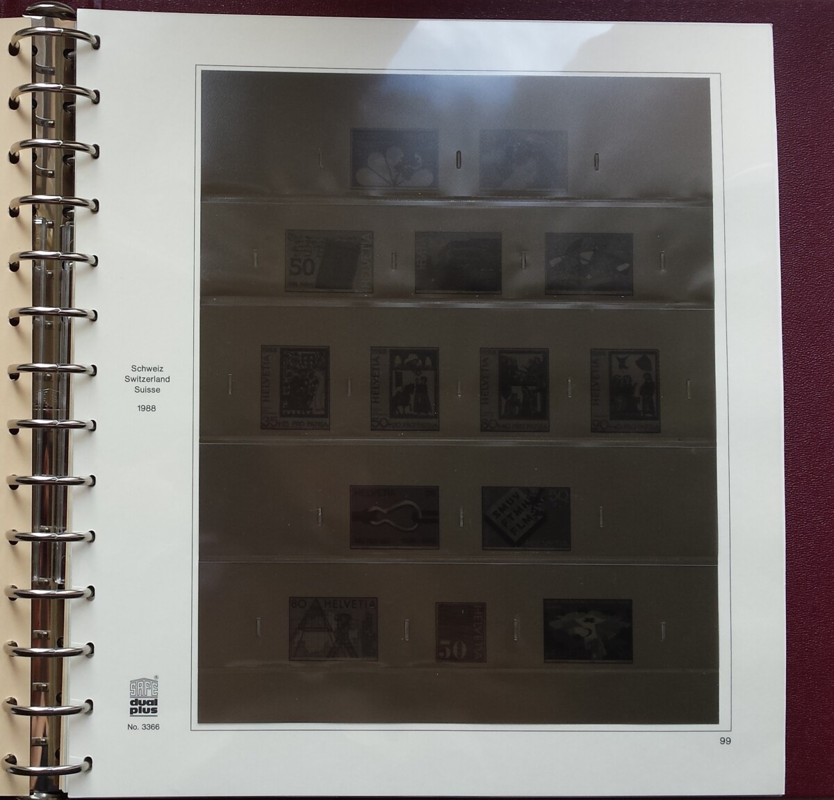 Albumas SAFE 1988-1998 m. Šveicarijos pašto ženklams