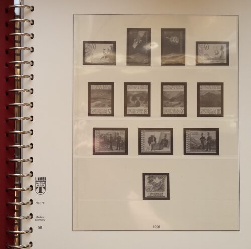 Albumas LINDNER Lichtenšteino 1991-2001 m. pašto ženklams