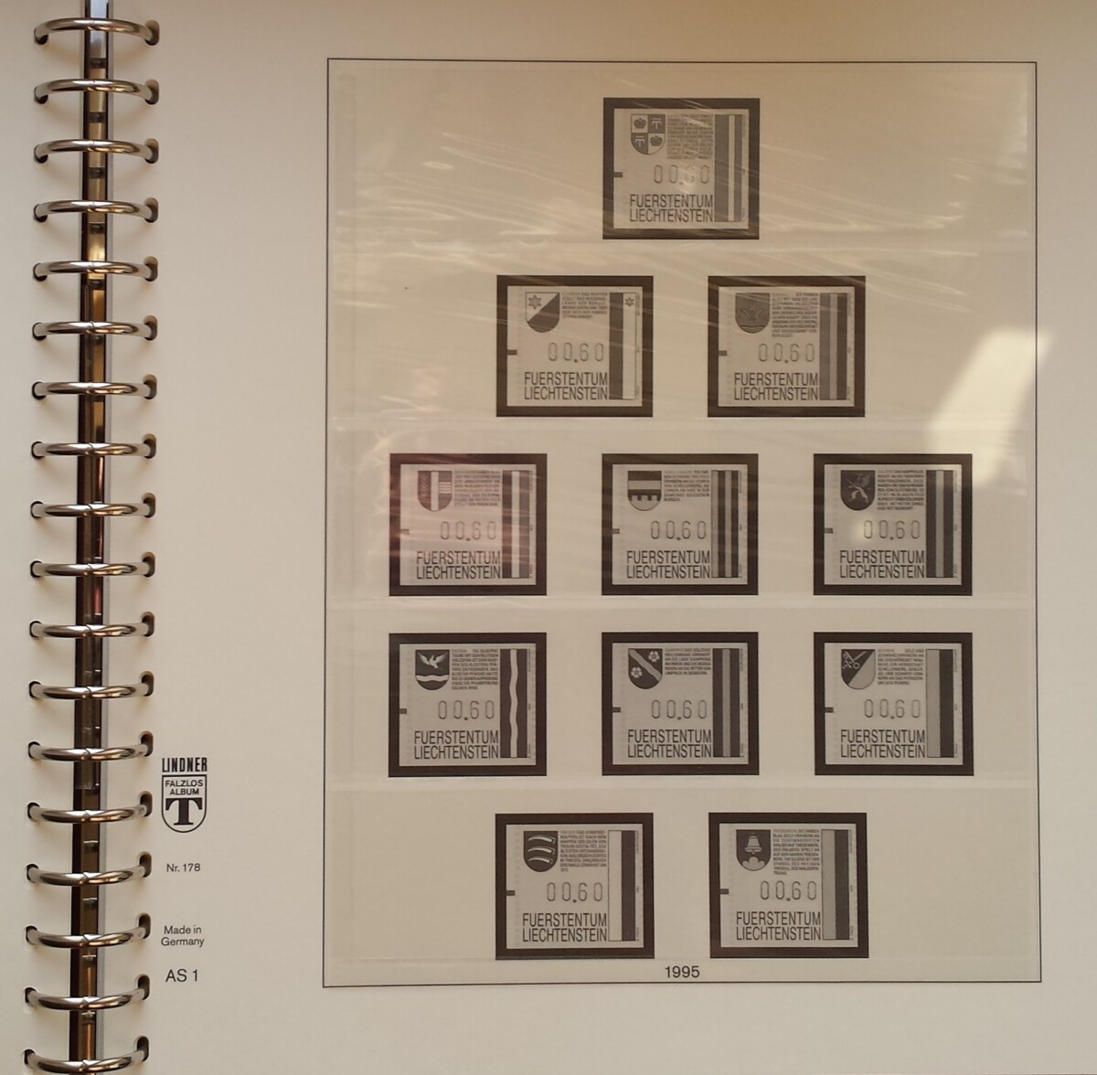 Albumas LINDNER Lichtenšteino 1991-2001 m. pašto ženklams