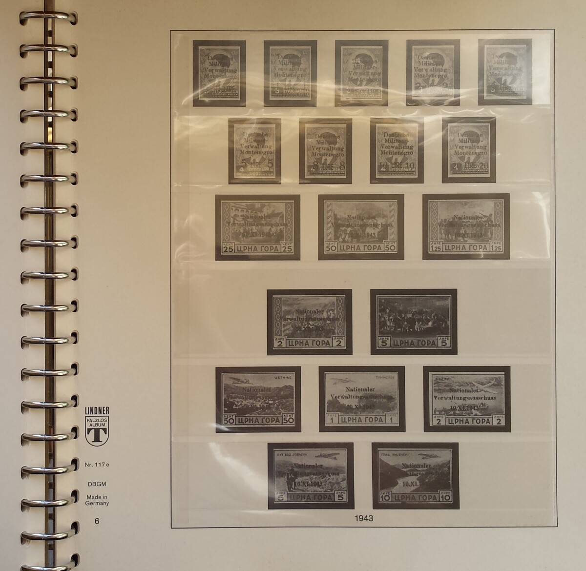 Albumas LINDNER su dėklu Vokietijos okupuotų teritorijų 1939-1945 m. pašto ženklams