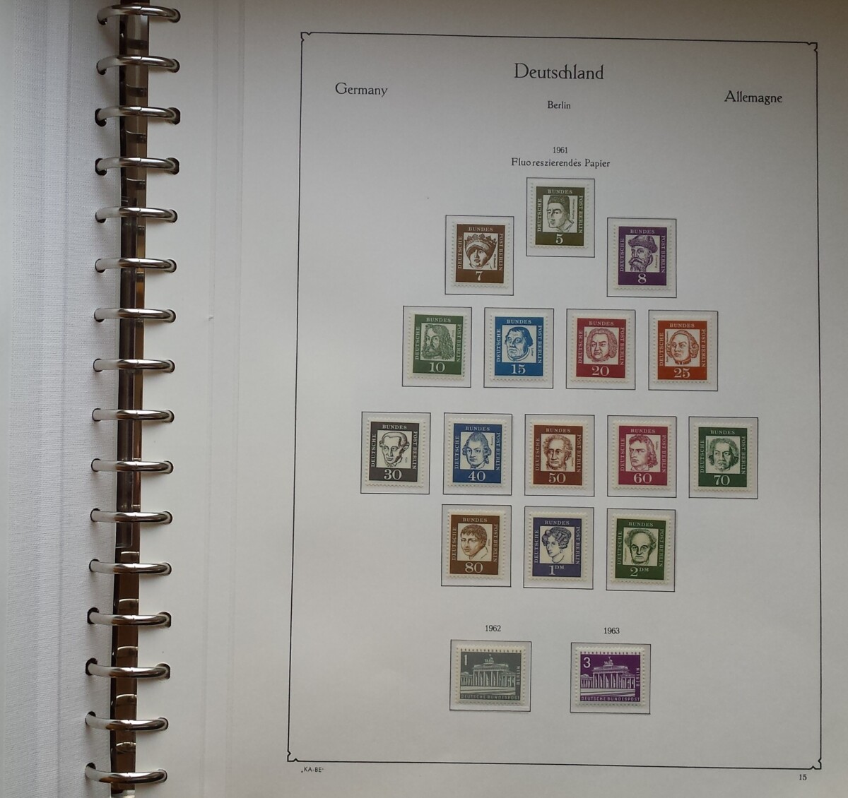 Vakarų Berlyno 1960-1976 metų pašto ženklų kolekcija KABE albume