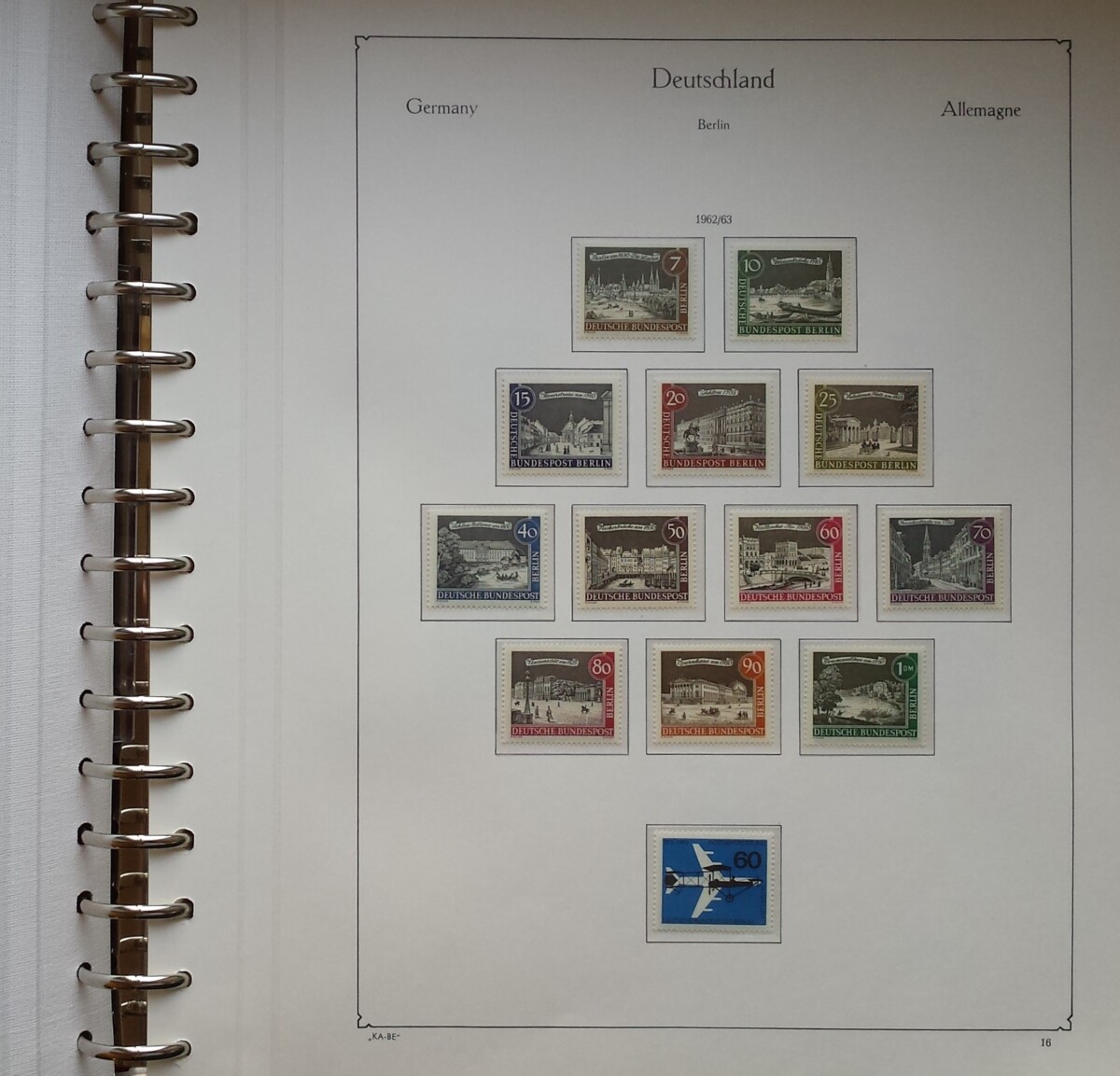 Vakarų Berlyno 1960-1976 metų pašto ženklų kolekcija KABE albume