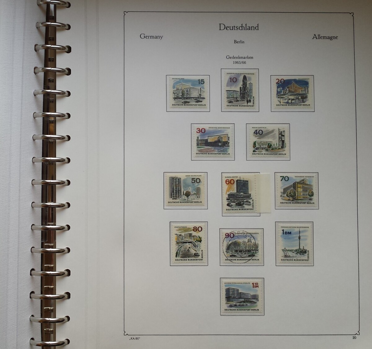 Vakarų Berlyno 1960-1976 metų pašto ženklų kolekcija KABE albume