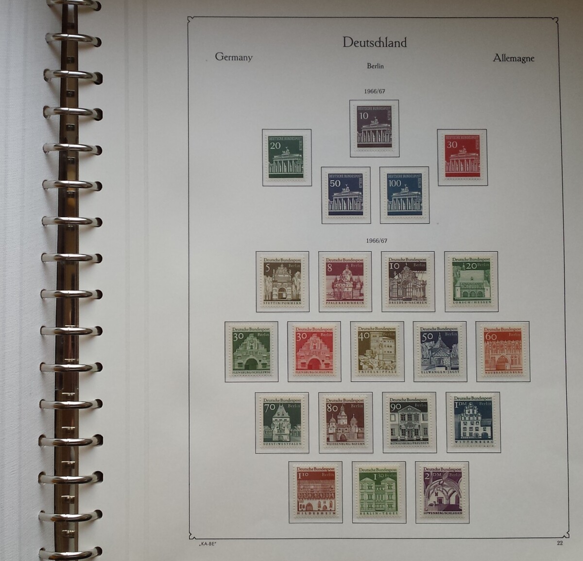 Vakarų Berlyno 1960-1976 metų pašto ženklų kolekcija KABE albume