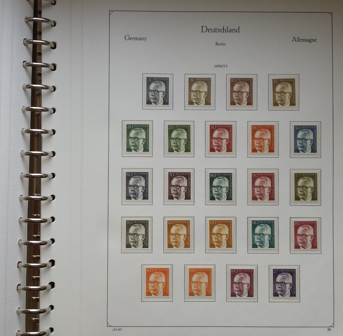 Vakarų Berlyno 1960-1976 metų pašto ženklų kolekcija KABE albume