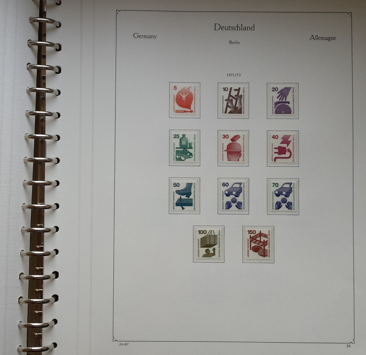 Vakarų Berlyno 1960-1976 metų pašto ženklų kolekcija KABE albume