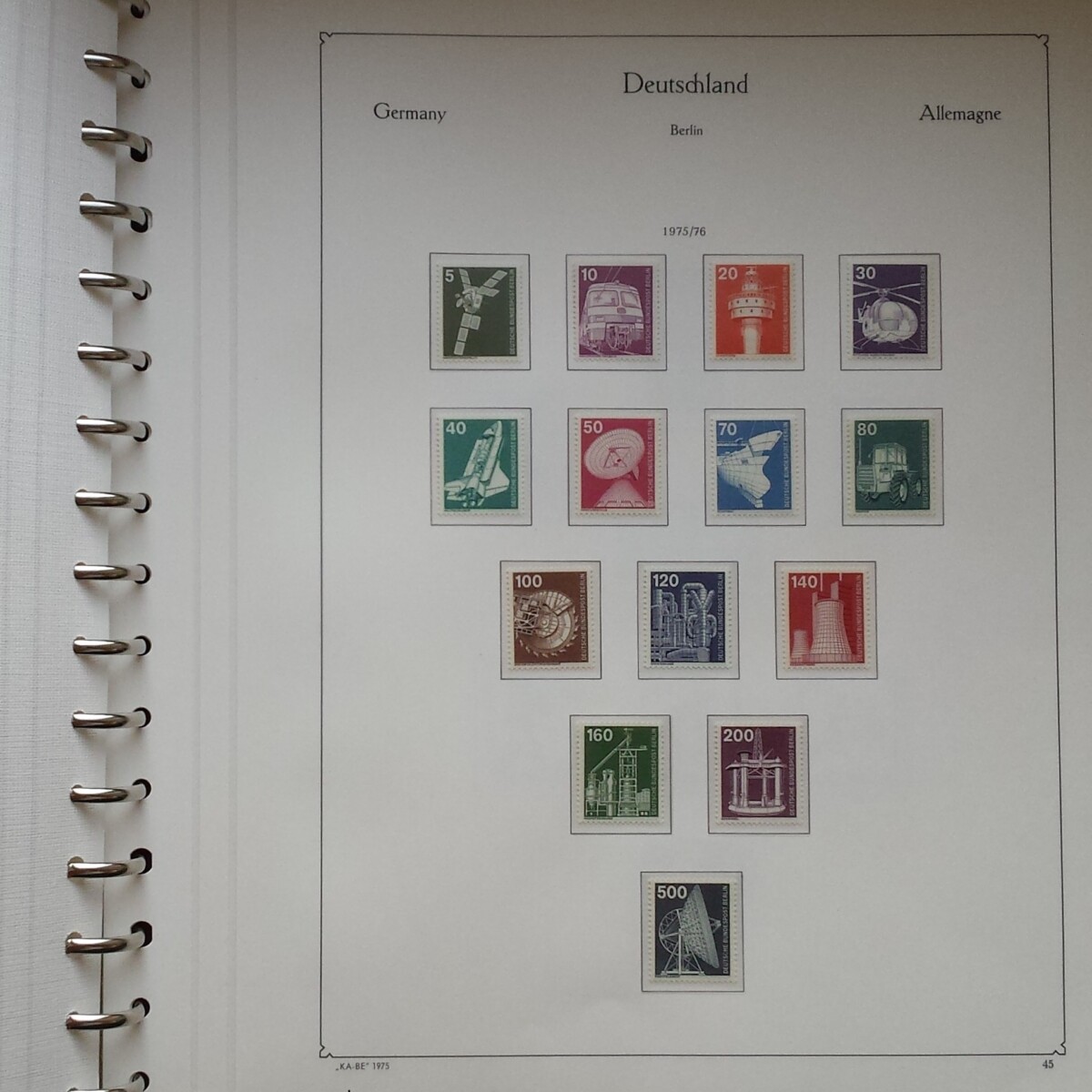 Vakarų Berlyno 1960-1976 metų pašto ženklų kolekcija KABE albume