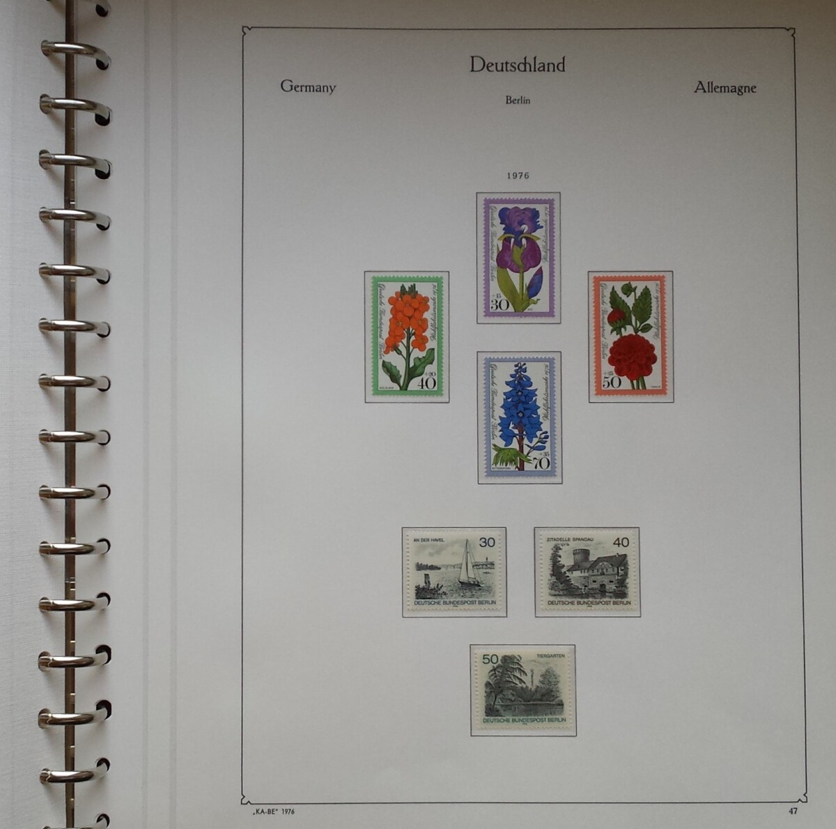 Vakarų Berlyno 1960-1976 metų pašto ženklų kolekcija KABE albume