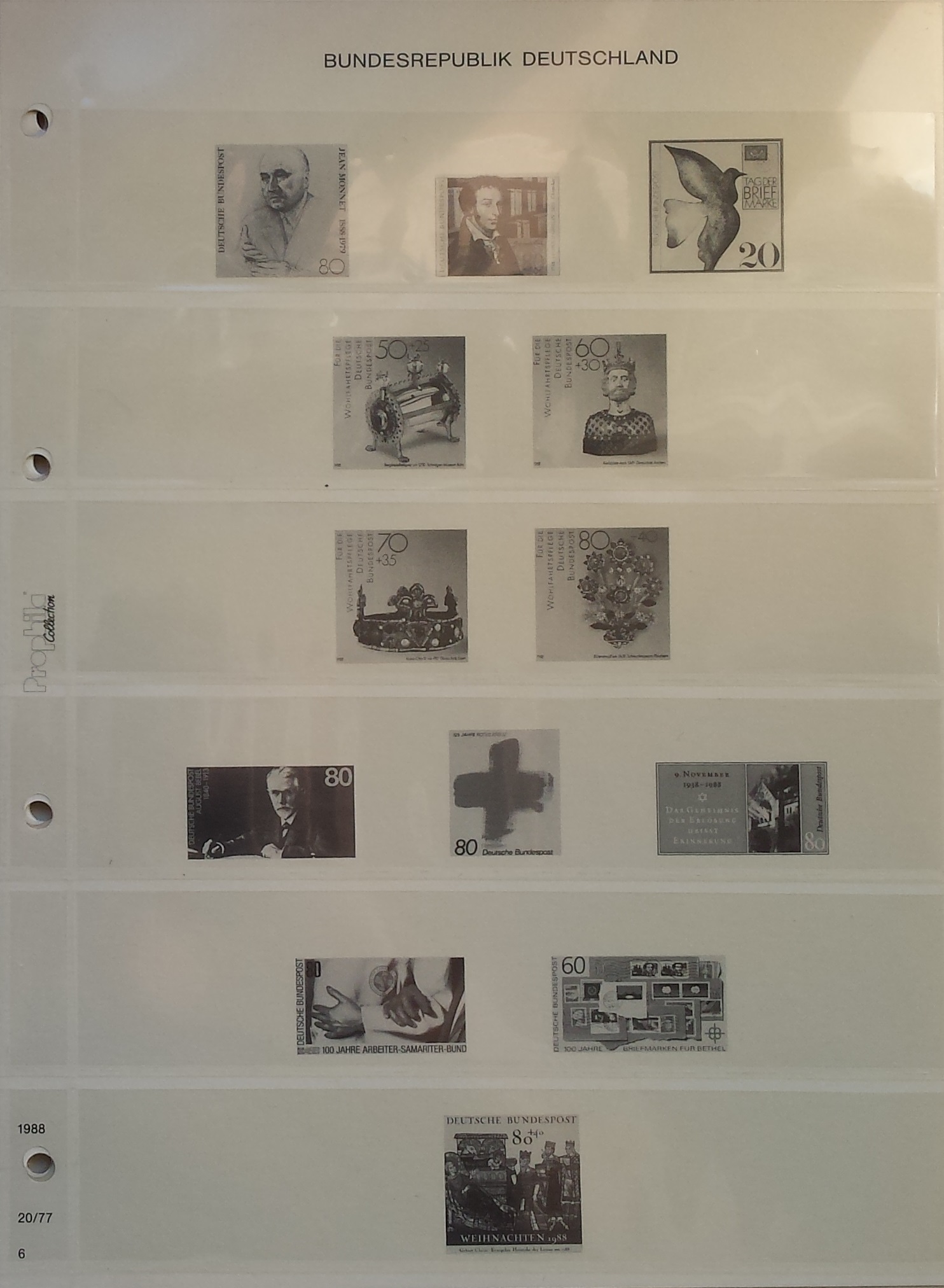 Vokietijos Federacinė Respublika (VFR), iliustruoti albumo lapai Prophila Vokietijos Federacinė Respublika (VFR), iliustruoti albumo lapai Prophila